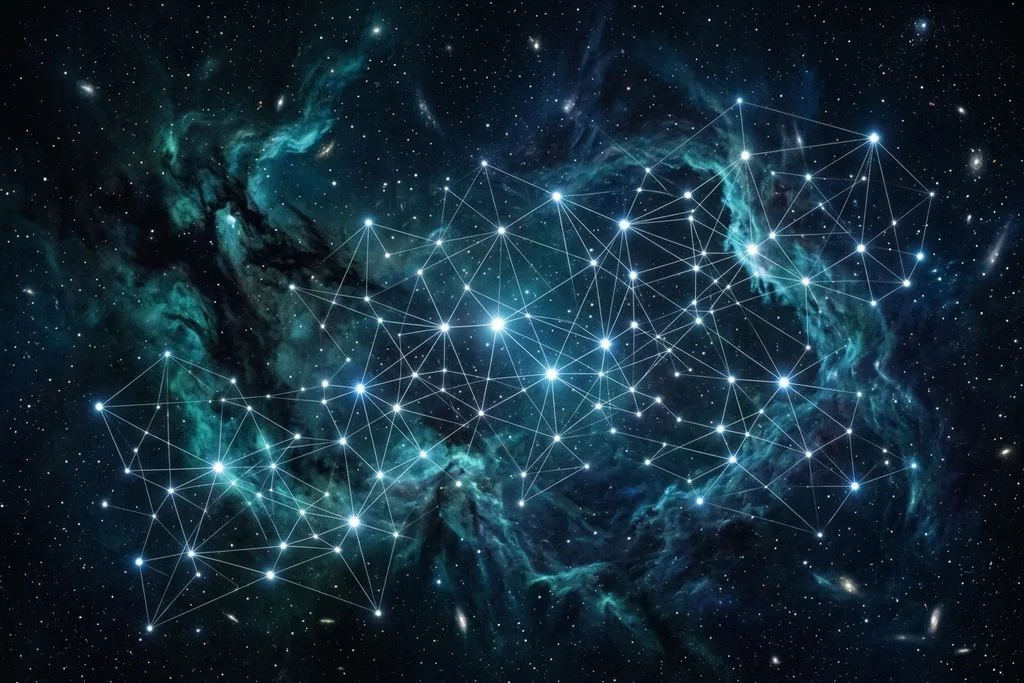 Deep space nebula representing advanced semantic clustering — building content architectures ai models trust