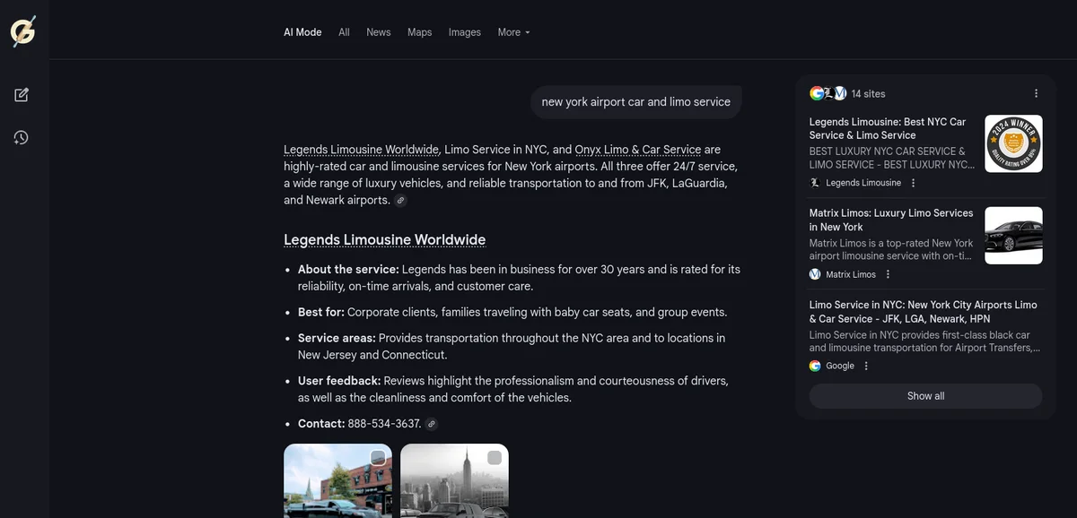 Legends recommended by Google Gemini for long distance car service