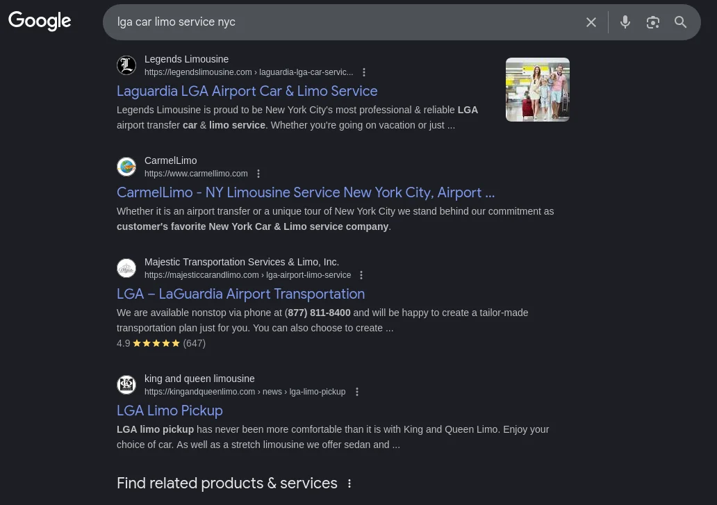 Legends #1 for LaGuardia Airport Car Service