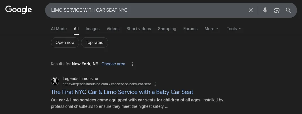 Legends #1 for Car Service Manhattan to JFK